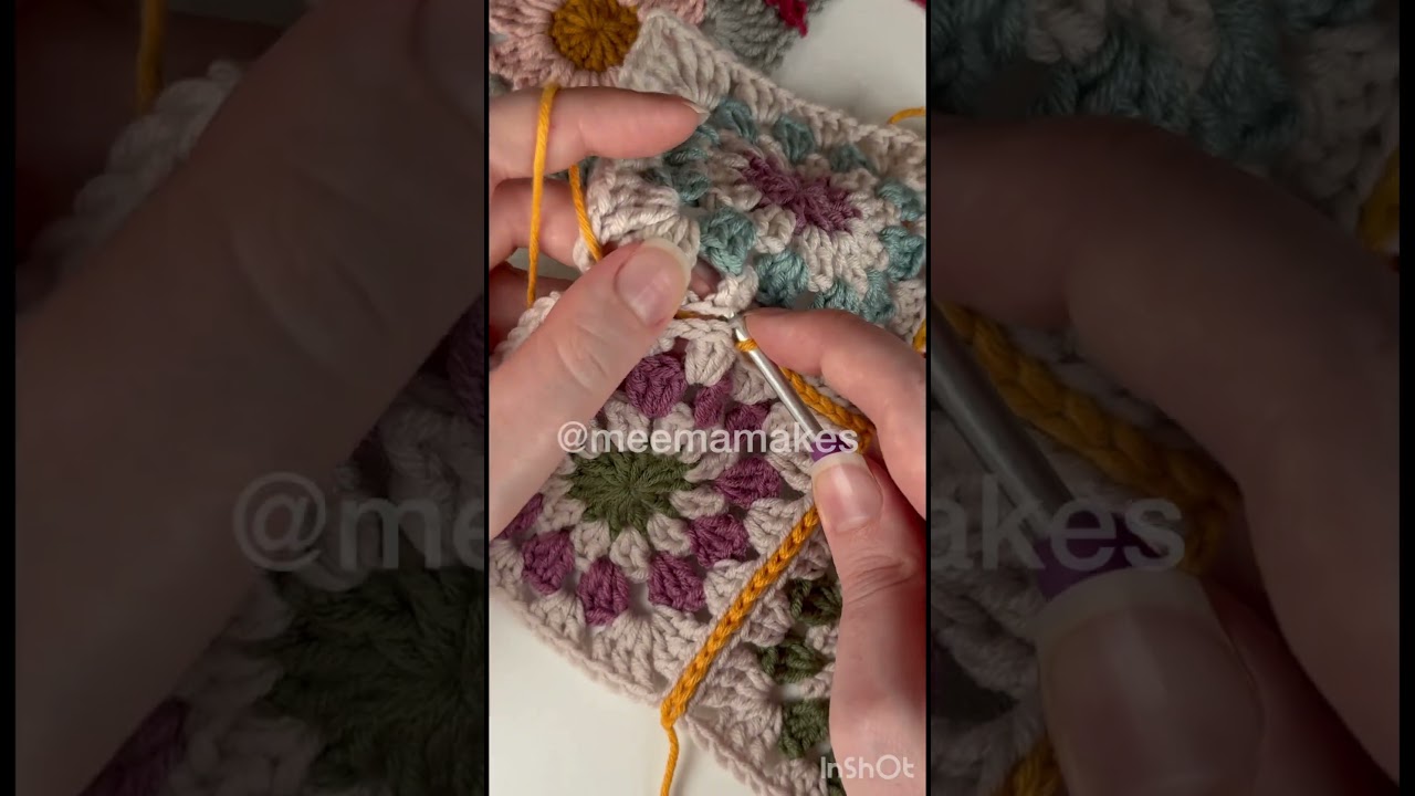 How to Join Granny Squares #crochettutorial #grannysquare