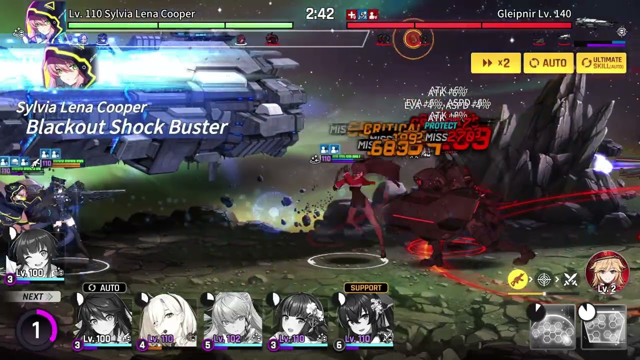 Counterside Awakened Karin Wong vs. Dive 60 (Auto, Sweep)