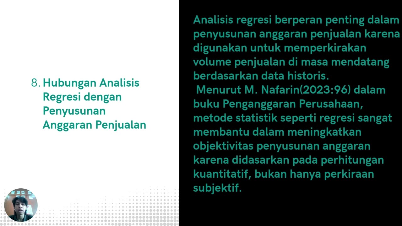 Tugas Presentasi I Analisis Regresi dan Penyusunan Anggaran Penjualan I Universitas Jambi