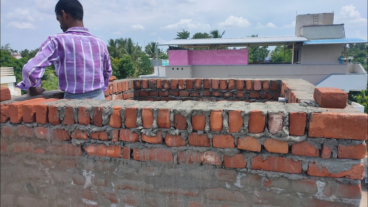 How to Build a OverHead WaterTank - Brick wall
