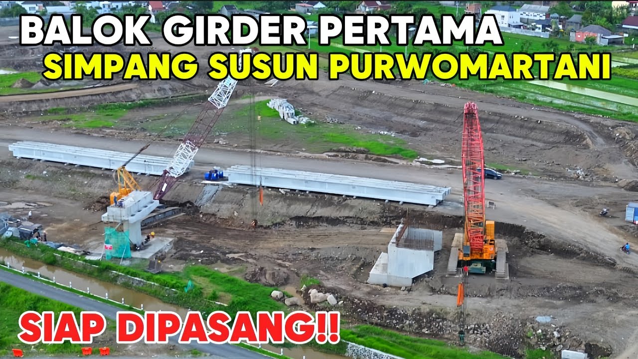 MANTAP‼️BEGINILAH PERSIAPAN PEMASANGAN BALOK GIRDER JEMBATAN PERTAMA DI SIMPANG SUSUN PURWOMARTANI