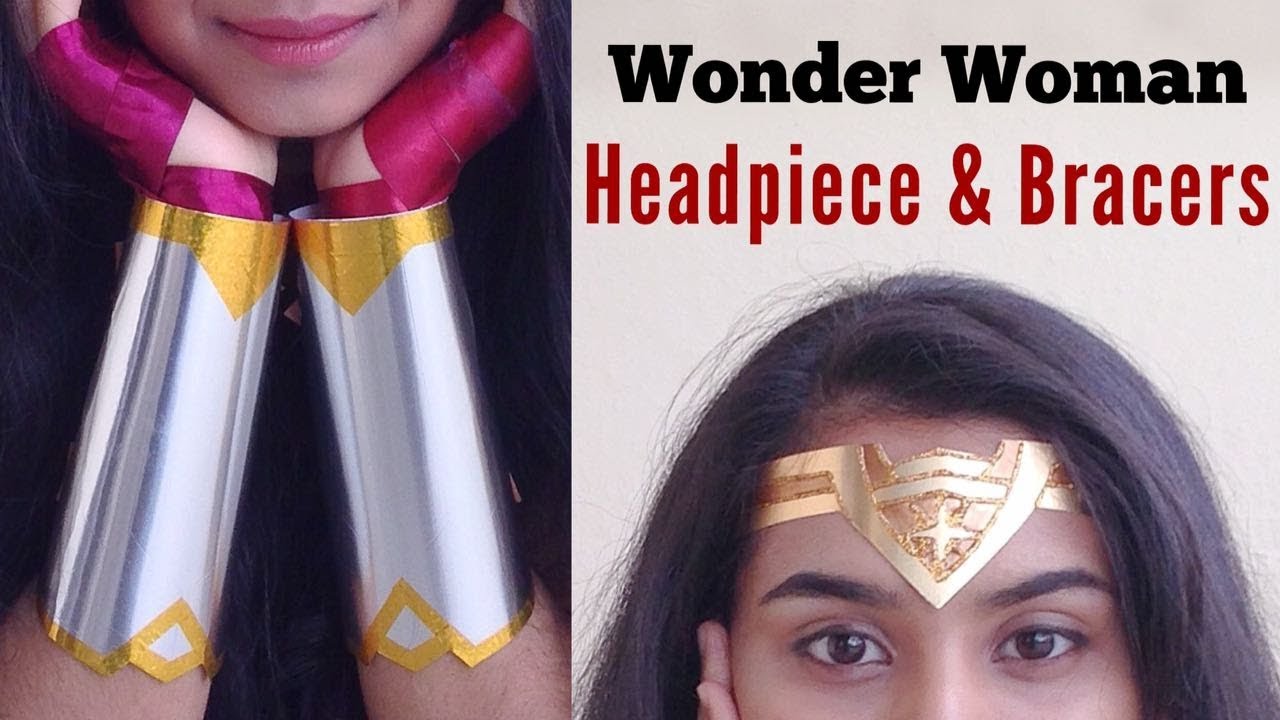 ✨ DIY Wonder Woman Costume Headpiece & Bracers | Easy Last-minute Halloween Costume idea ✨