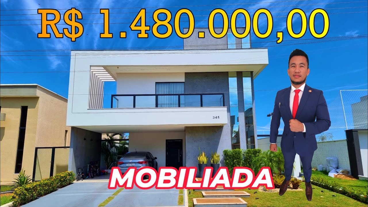 Residencial Reserva do Parque, Casa Duplex 100% Mobiliada com 4 quartos sendo 3 suítes, 4 vagas