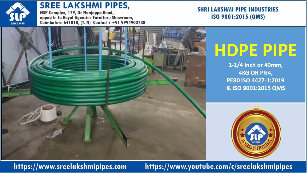 HDPE PIPE, 1-1/4 inch or 40mm, 4KG OR PN4, PE80