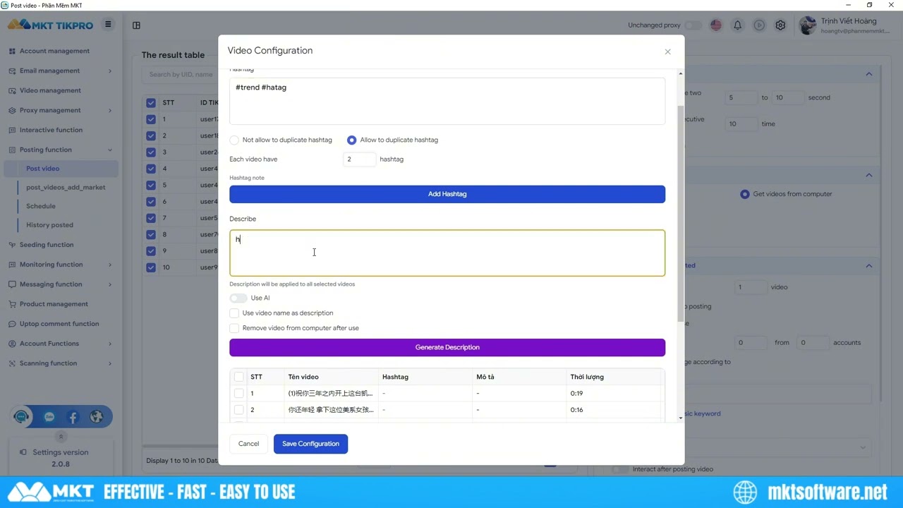 MKT TIKPRO | Auto Post TikTok Videos - Schedule & Upload Content Automatically | MKT Software