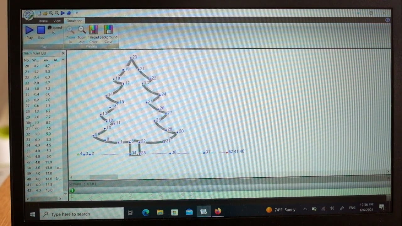 On crée un point décoratif unique "sapin de Noël" avec le logiciel Stitch Composer