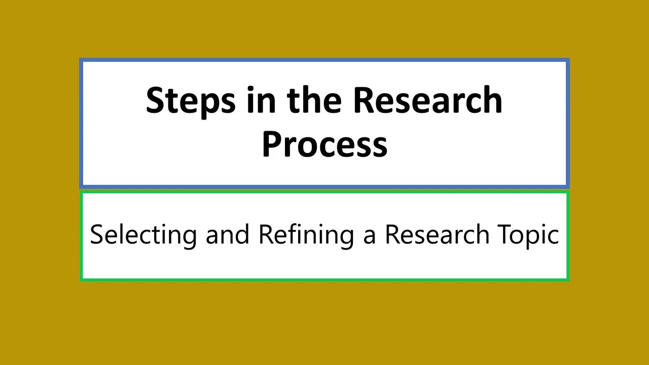 Research Process: Selecting and Refining a Research Topic