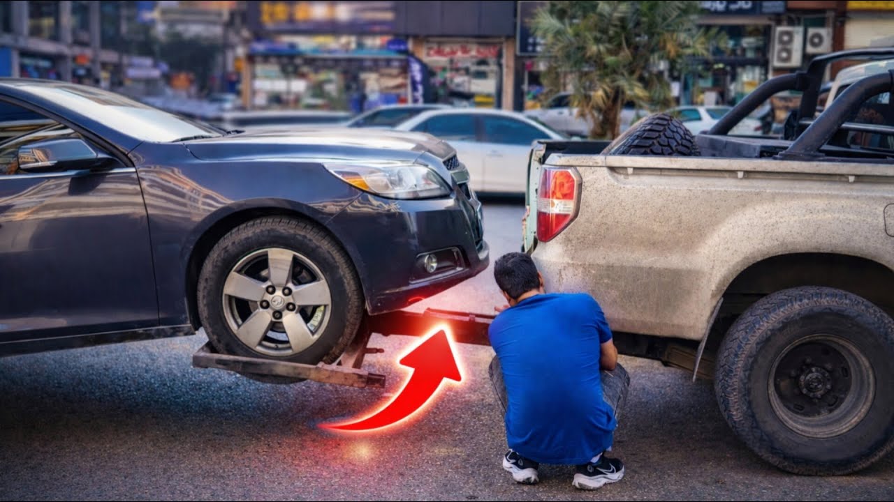 Towing a Chevy Malibu With a Blown Radiator (Coolant Leaking From Both Sides!)