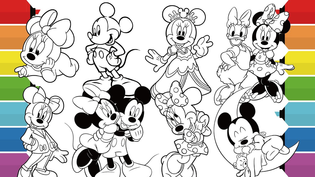 Disney Minnie & Mickey Mouse Coloring Book Compilation | Coloring Mickey, Minnie & Daisy