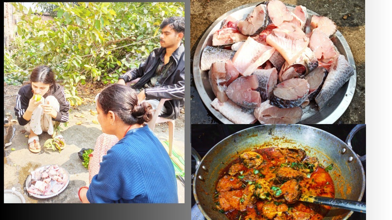 आज हम अपने गाँव मे बनाये मछली बिल्कुल देशी तरीके से। Fish Curry || Fish Masala Grevy ||