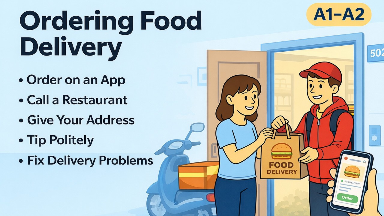 How to Order Food Delivery in English | Real English for Newcomersin Canada & USA