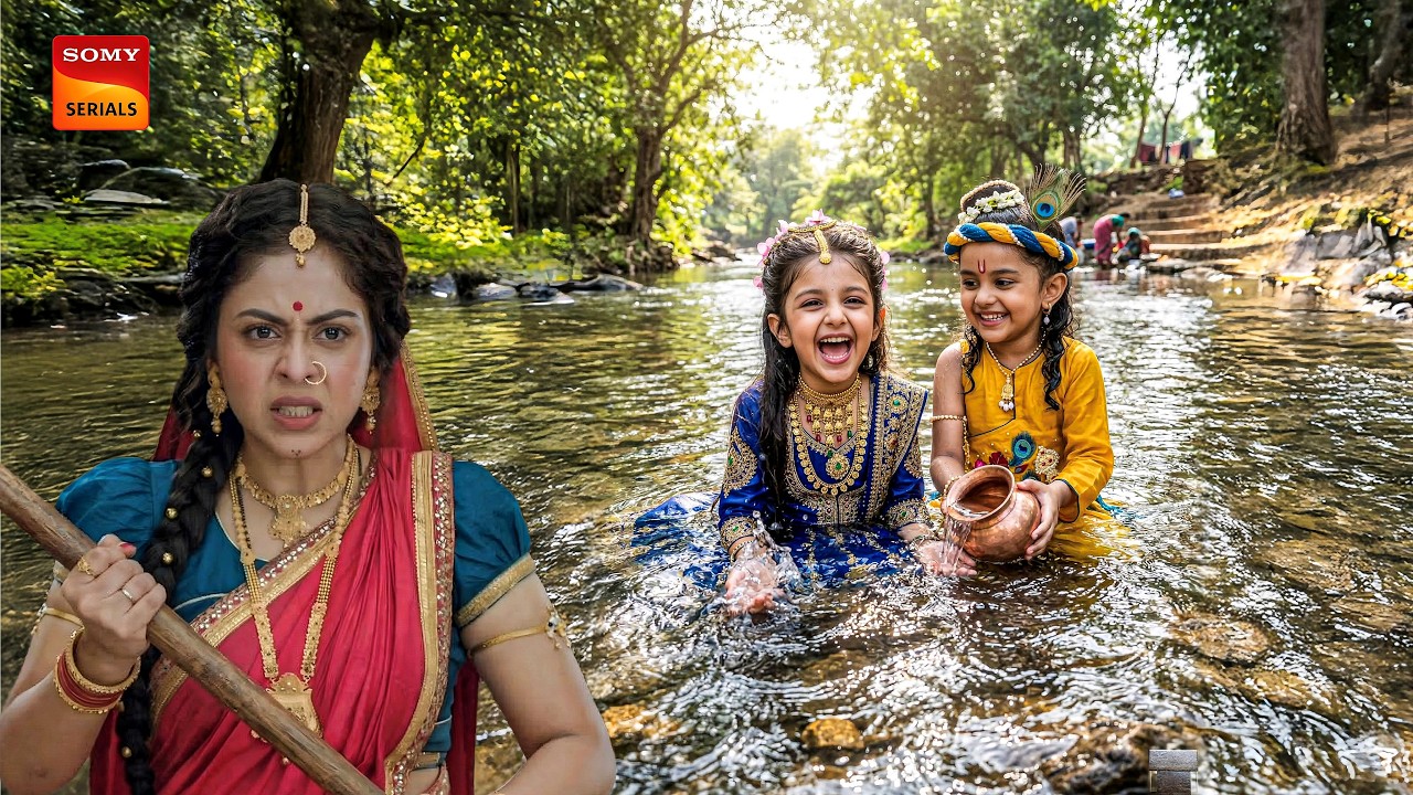 जब कान्हा राधा संग पहुँच गए नदी में नहाने, तो गुस्से से लाल हो गईं || Yashomati Maiya K Nandlala