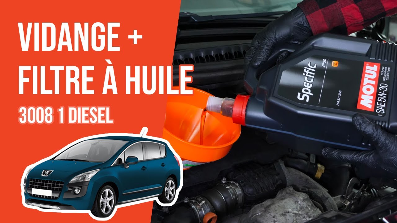 Vidange et changement du filtre à huile Peugeot 3008 1 1.6 HDI 🛢