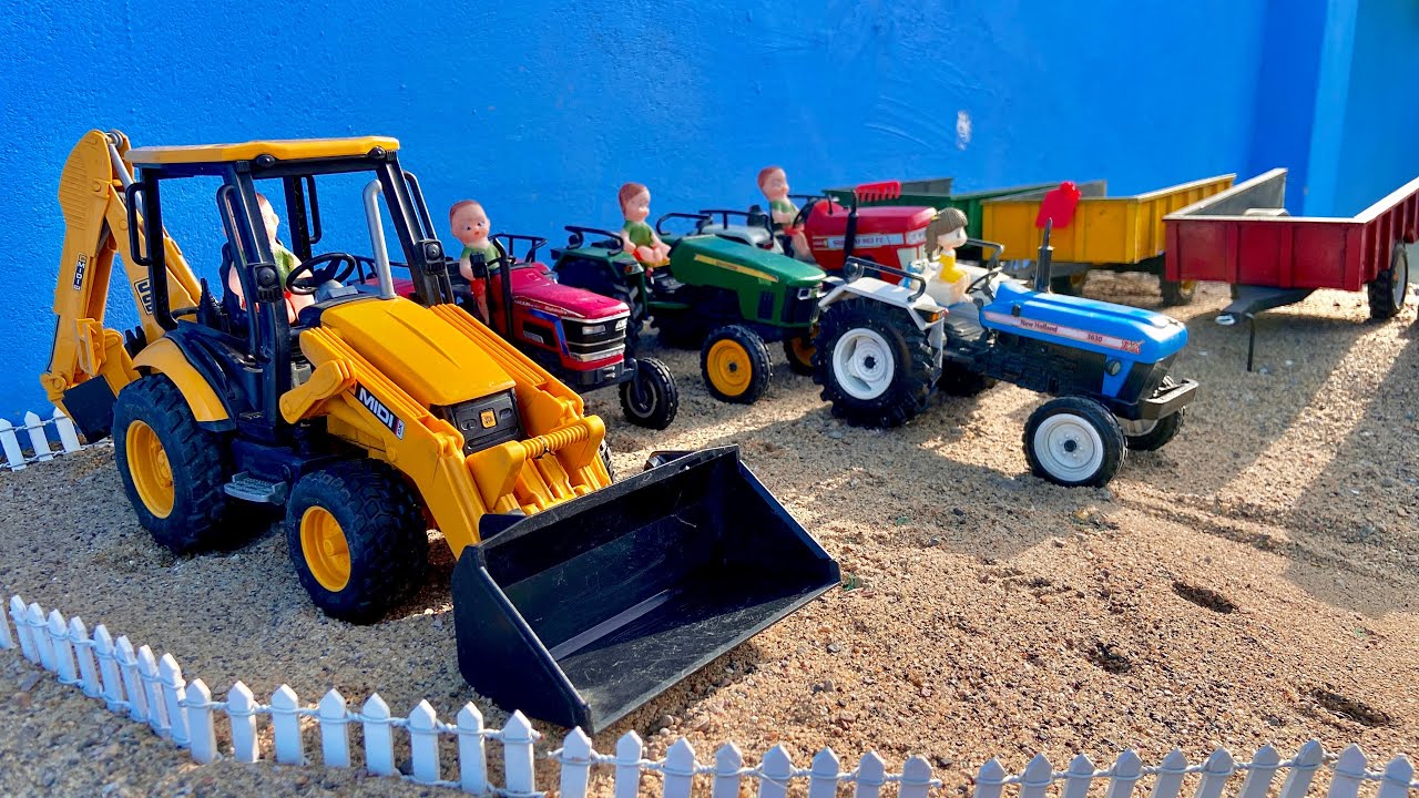 Die Tractor Modern Construction 🚧 Work | Mahindra Novo 755 di, John Deere loaded Concrete Material