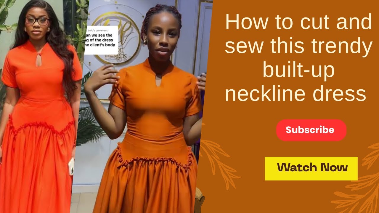 Trendy built-up neckline dress. Easiest method. Beginner friendly 