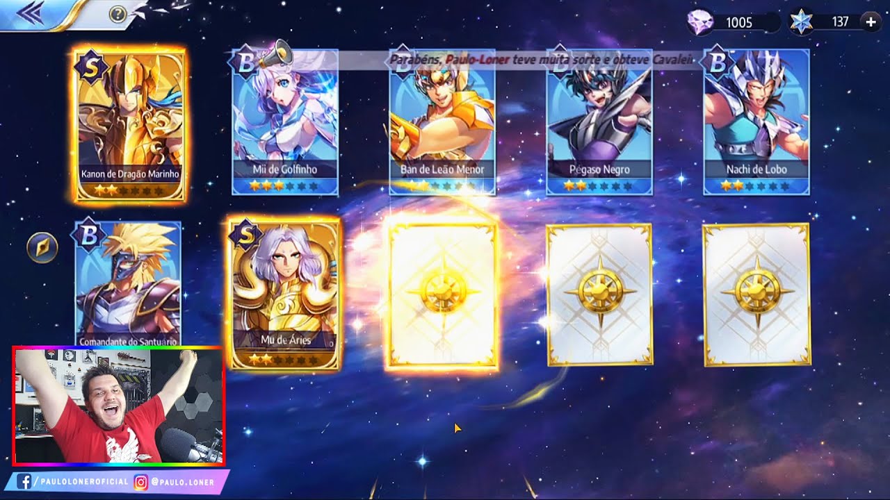 INVOCAÇÕES NO ODISSEU DE OFIÚCO COM CHUVA DE S (Saint Seiya Awakening)