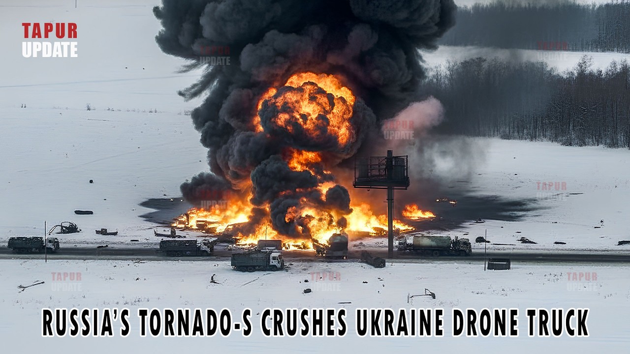 Удар по Сумам: российский Tornado-S уничтожил украинский беспилотник-грузовик.