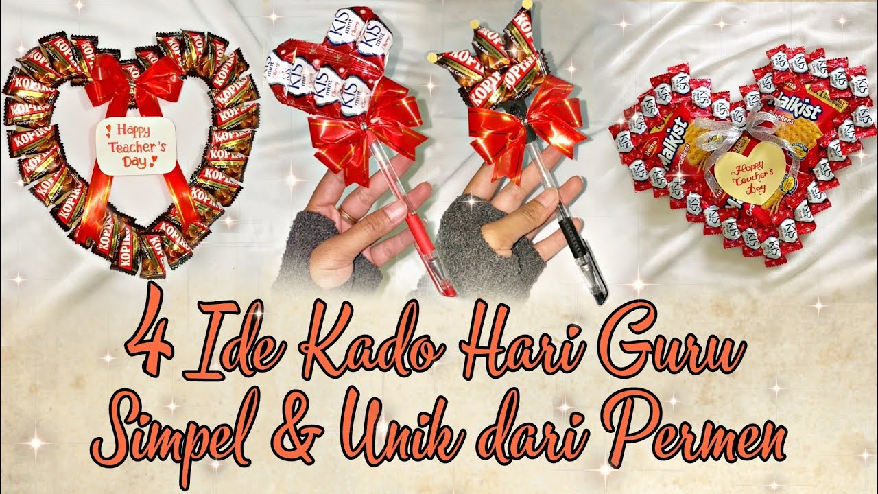 IDE KADO HARI GURU SIMPEL & LOWBUDGET DARI PERMEN || PERMEN BENTUK LOVE || DIY CANDY LOVE