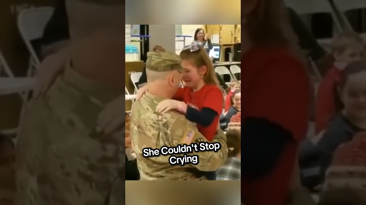 Military Dad Surprises Her Little Girl at School 🥺