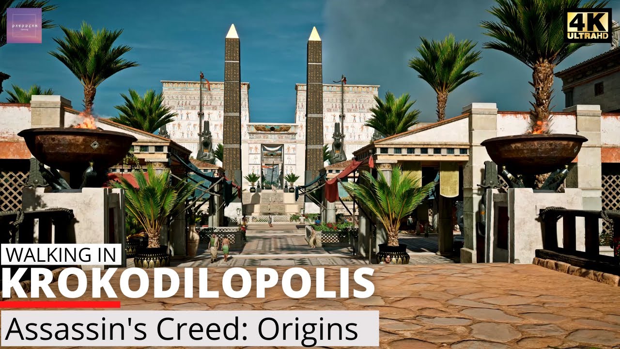 Walking in Ancient Egypt - Krokodilopolis [ Assassin's Creed: Origins - 4K Ultra Max Graphics ]