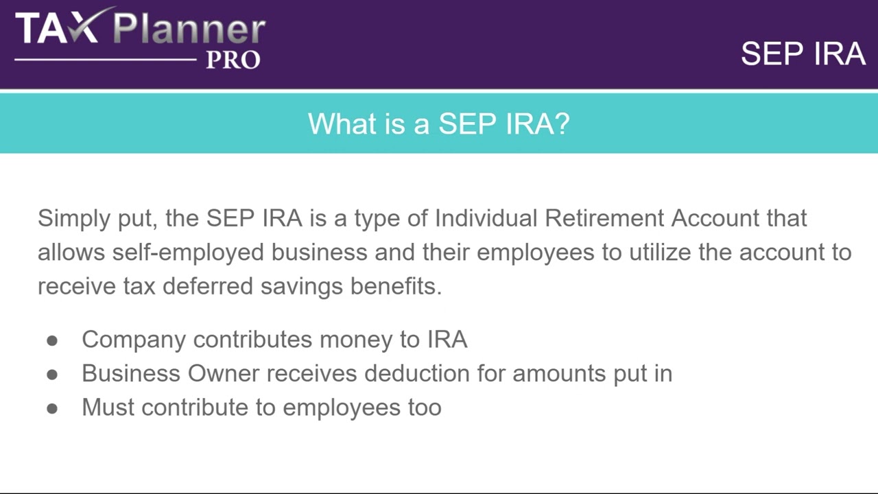 Tax Planner Pro: SEP IRA