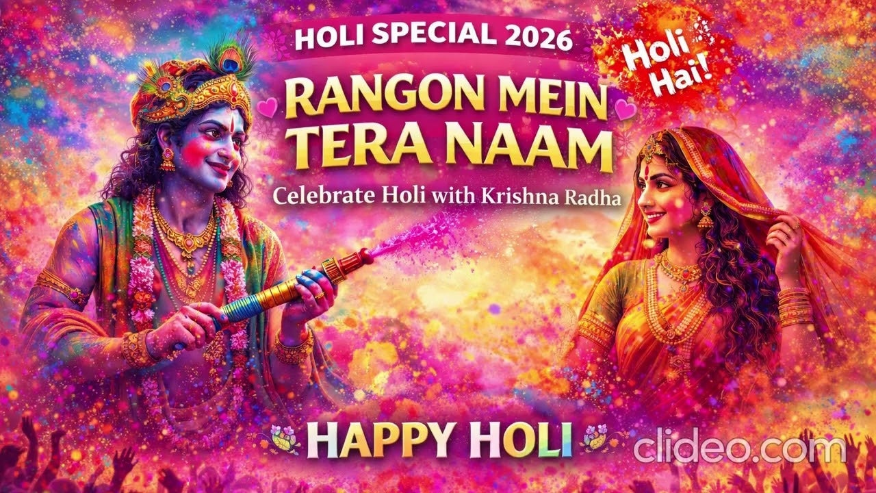 Holi Hai with Radha Krishna 💛 | Divine Holi Song 2026