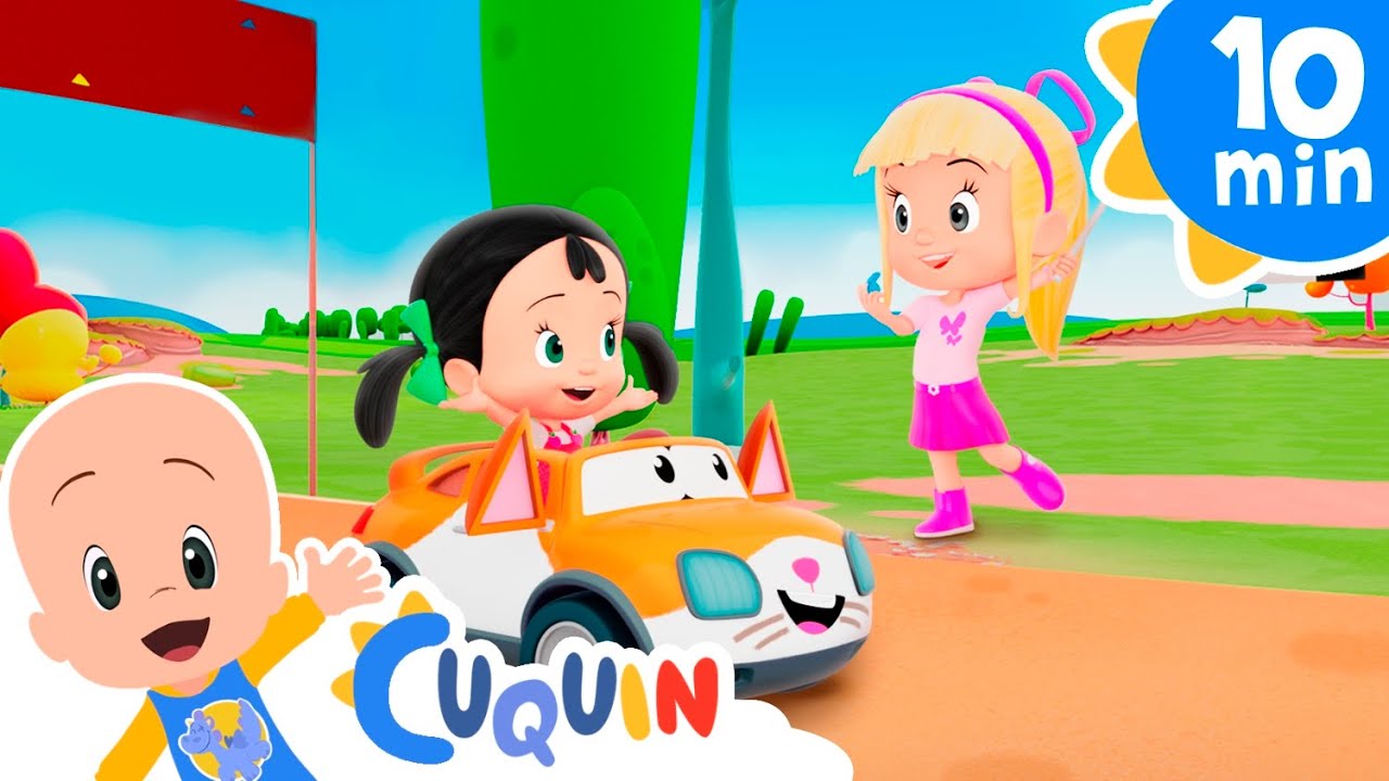 Coches de animales girando van | Canciones y vídeos educativos con Cleo y Cuquín