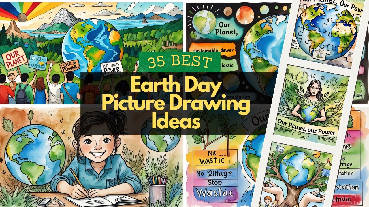 Our Power Our Planet Poster | World Earth Day 2025 Poster Drawing | Fact Noodles