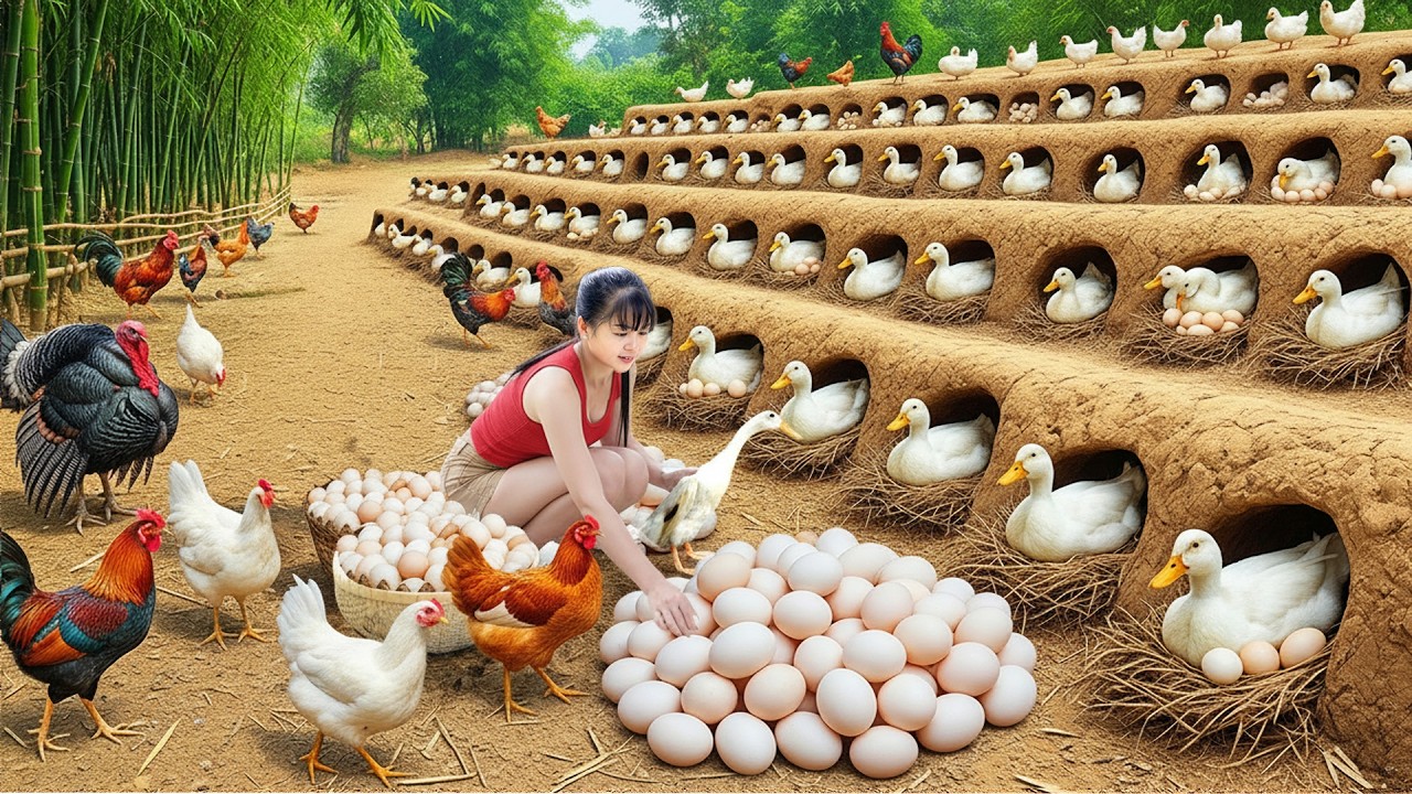 [TIMELAPSE] -- 688 Days Harvesting Many Chicken Eggs & Free-Range Chickens — Selling at the Market
