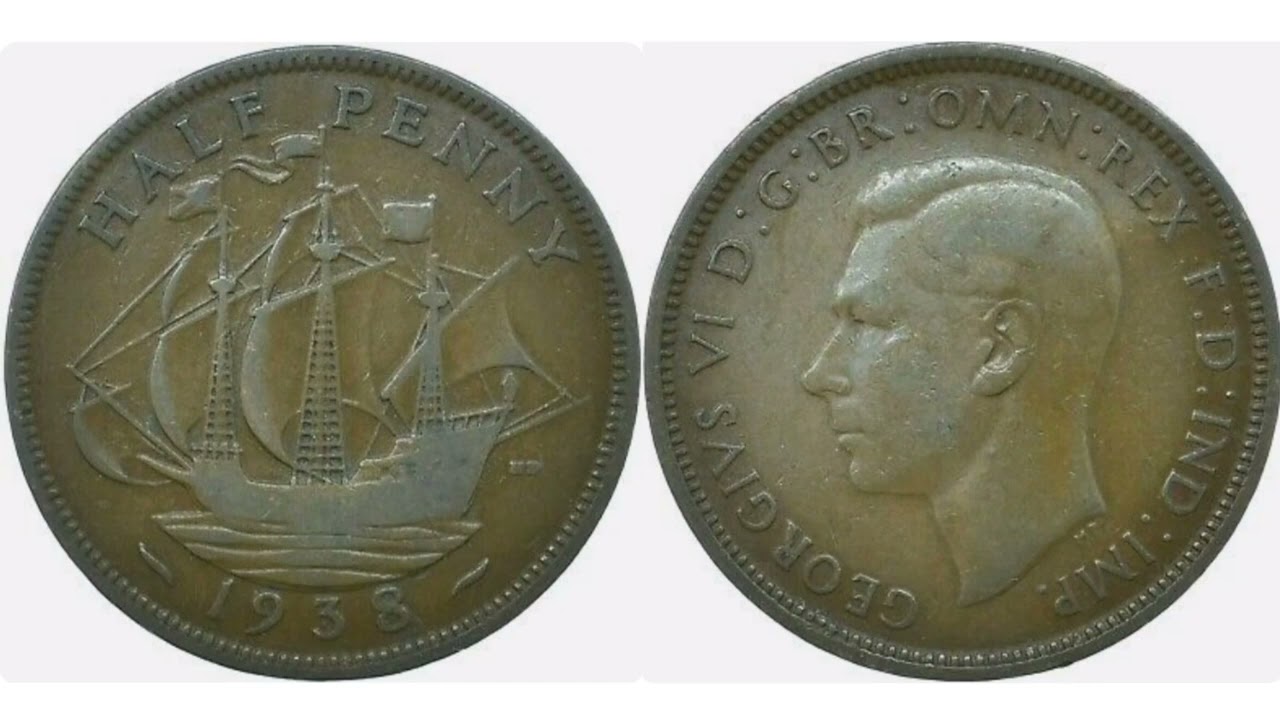 1938 HALF PENNY Coin VALUE + REVIEW King George VI