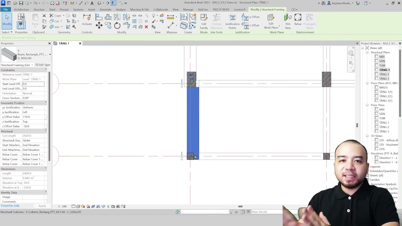 # 20. Cấu Kiện Dầm | Tự học Revit 2023