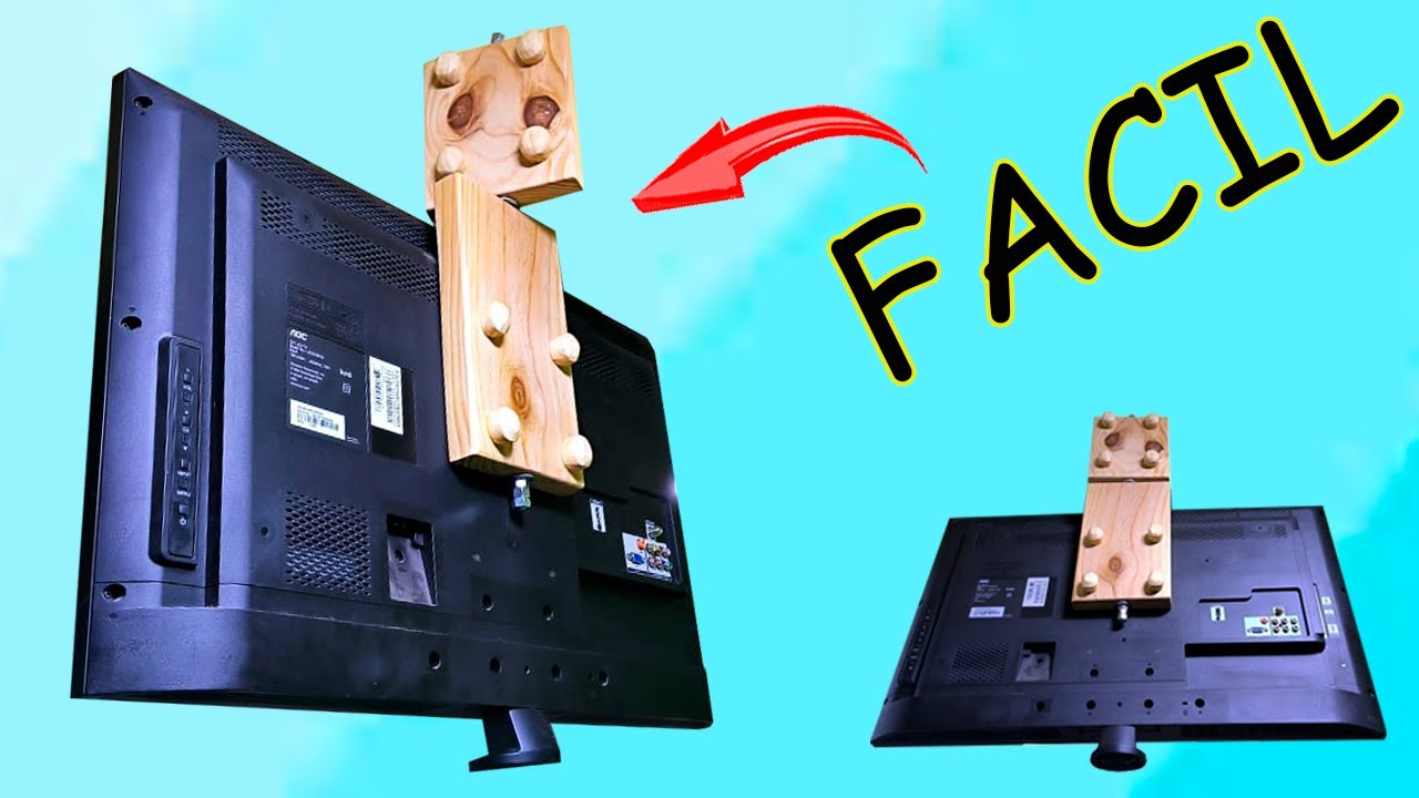 Como HACER SOPORTE De TELEVISOR Giratorio En MADERA Muy FACIL: Sin gastar mucho #DIY - LUIS LOVON