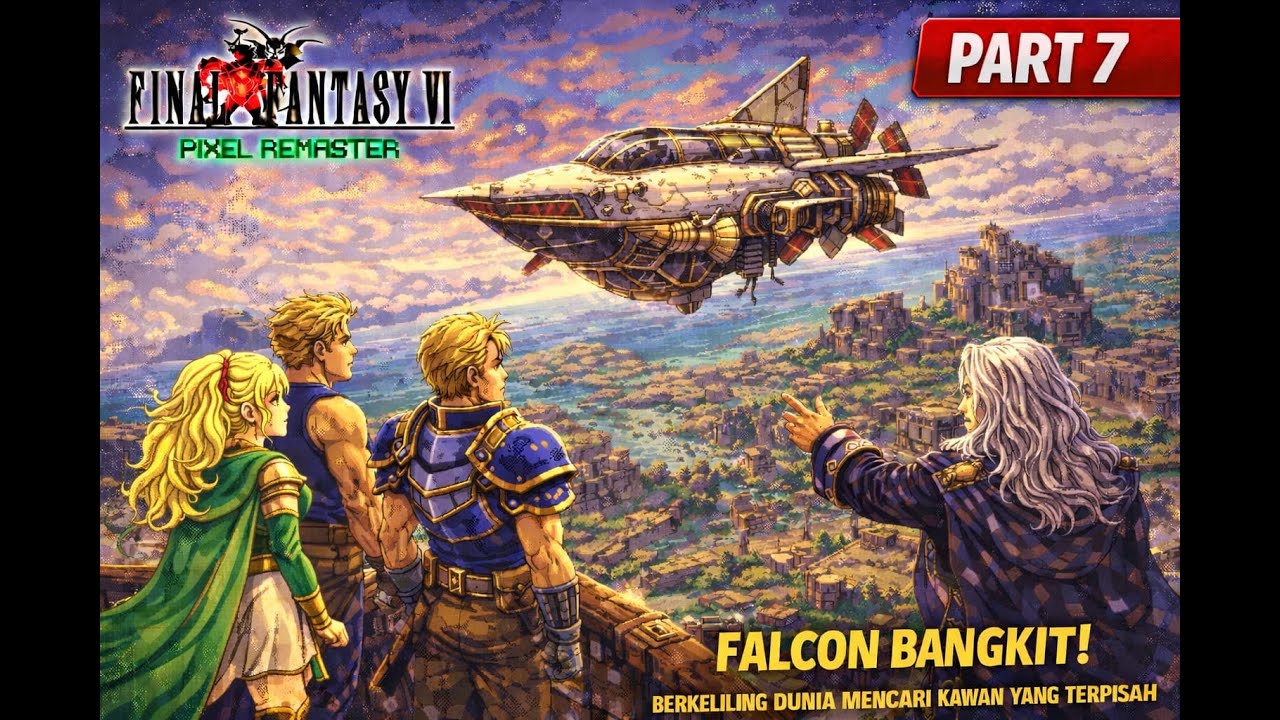 FINAL FANTASY VI PIXEL REMASTER  PART 7 - Falcon Bangkit! Berkeliling Dunia Mencari Kawan Terpisah