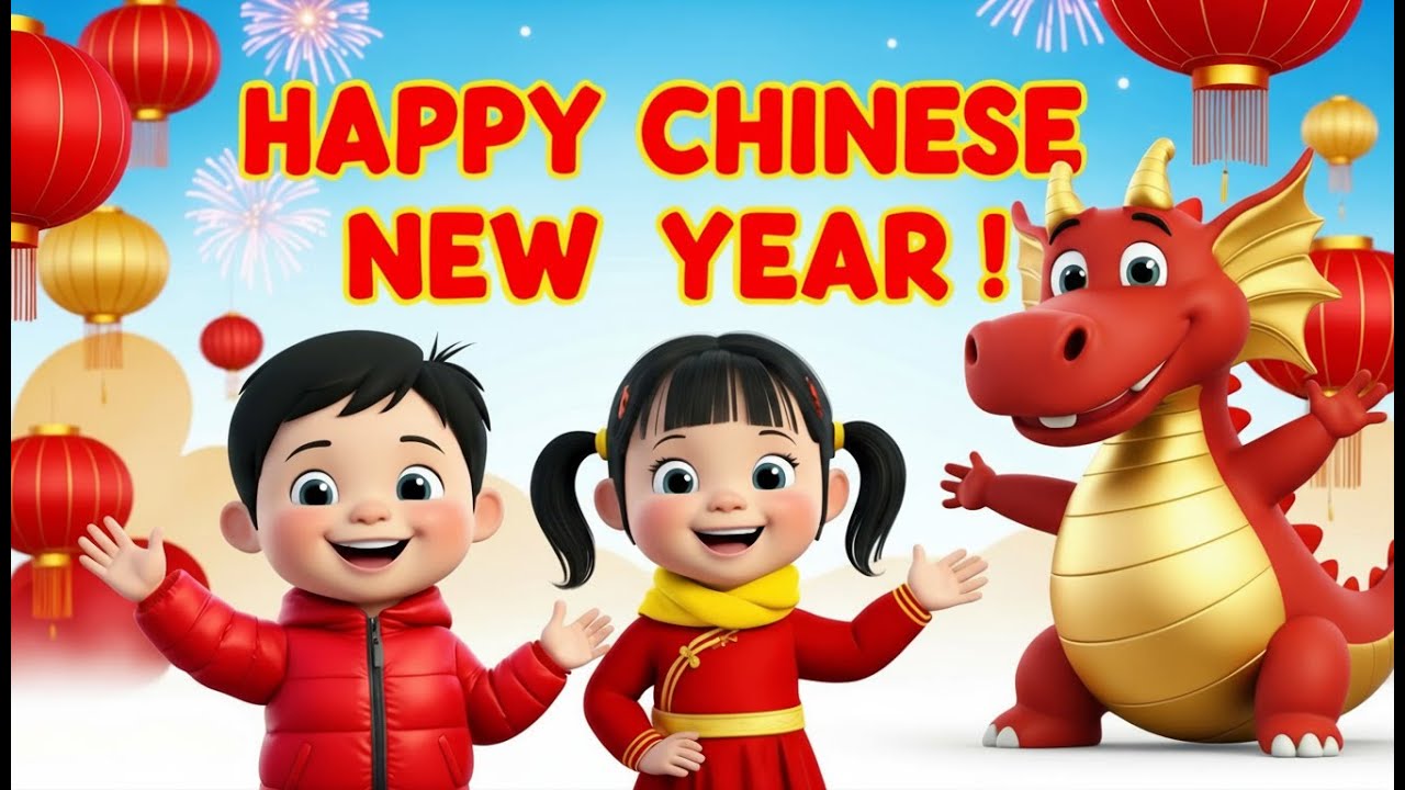 Happy Chinese New Year Song 🐉 | Dragon Dance & Fun Kids Celebration