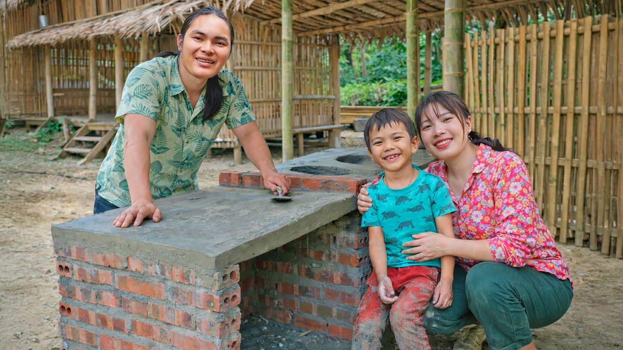 Build a Complete Kitchen in the Deep Forest Using Natural Materials | SURVIVAL ALONE