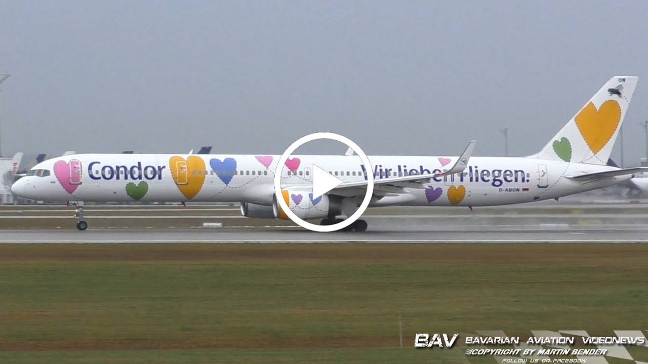 Boeing 757-300 - Condor "Wir lieben Fliegen livery" D-ABON - takeoff at Munich Airport