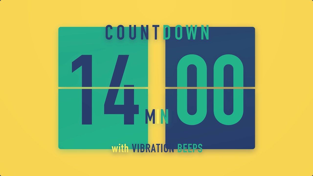 14 Minute Countdown Timer ⚡️ Flip Clock with Vibration Beeps