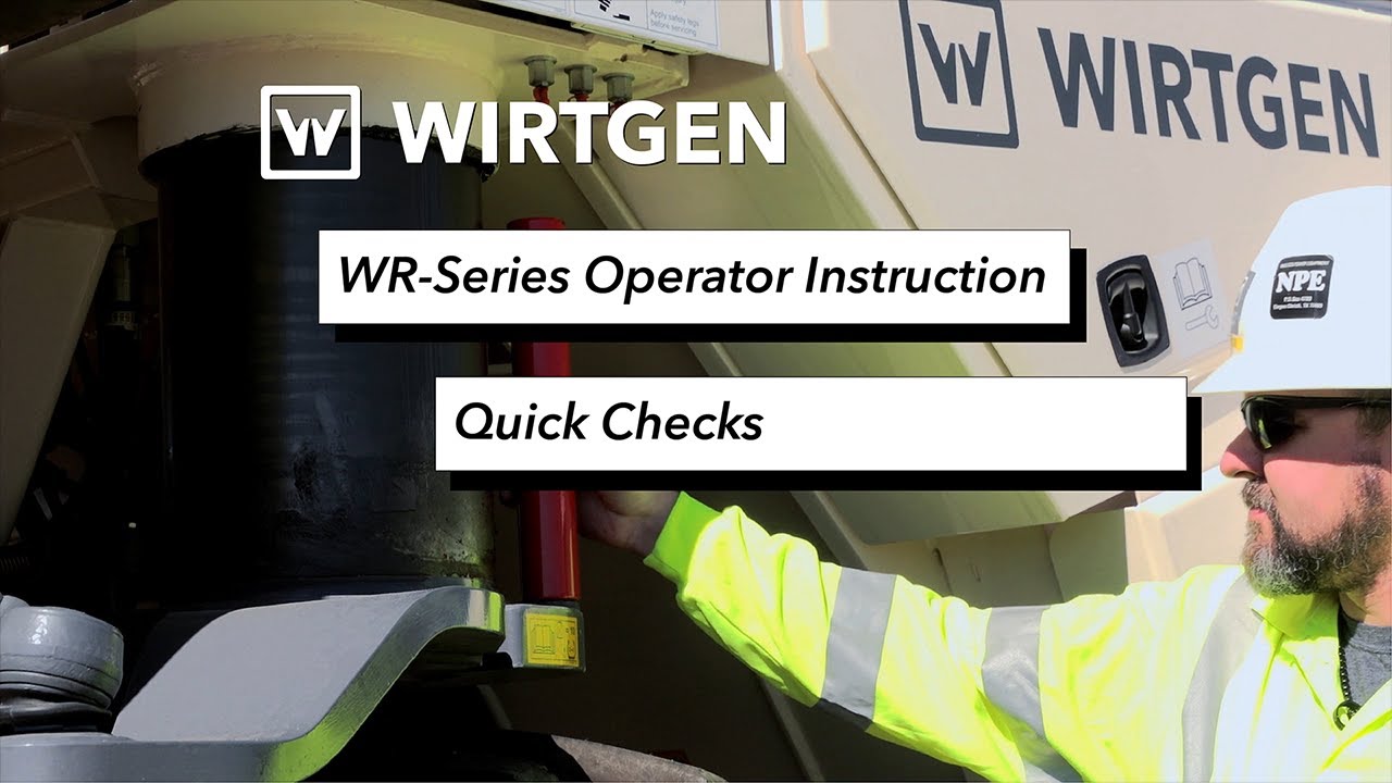 WR-Series Operator Instruction: Quick Checks