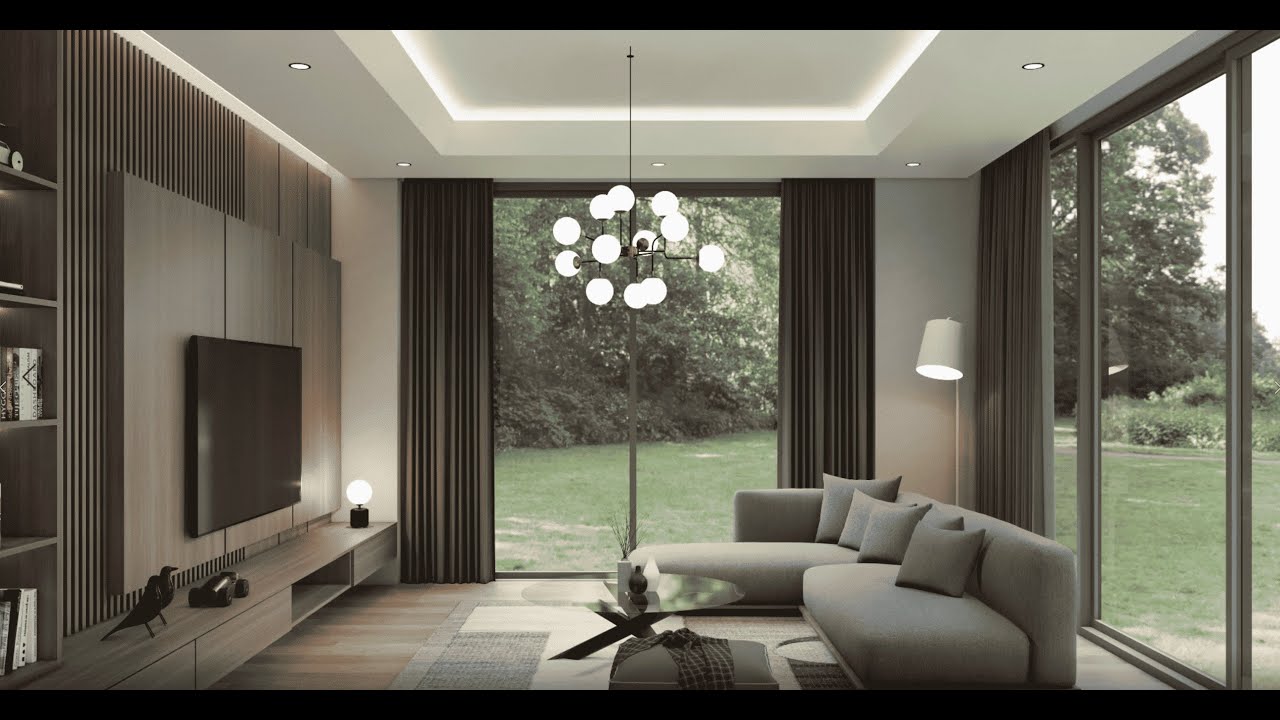Ultimate Living Room Design in SketchUp + Enscape Render  | Step-by-Step Tutorial || RK STUDIO ||