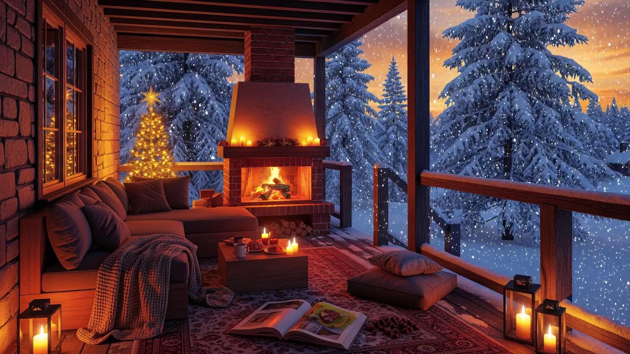 Winter Focus Jazz Fireplace ❄️ Smooth Sounds for Productivity and Calm Mind
