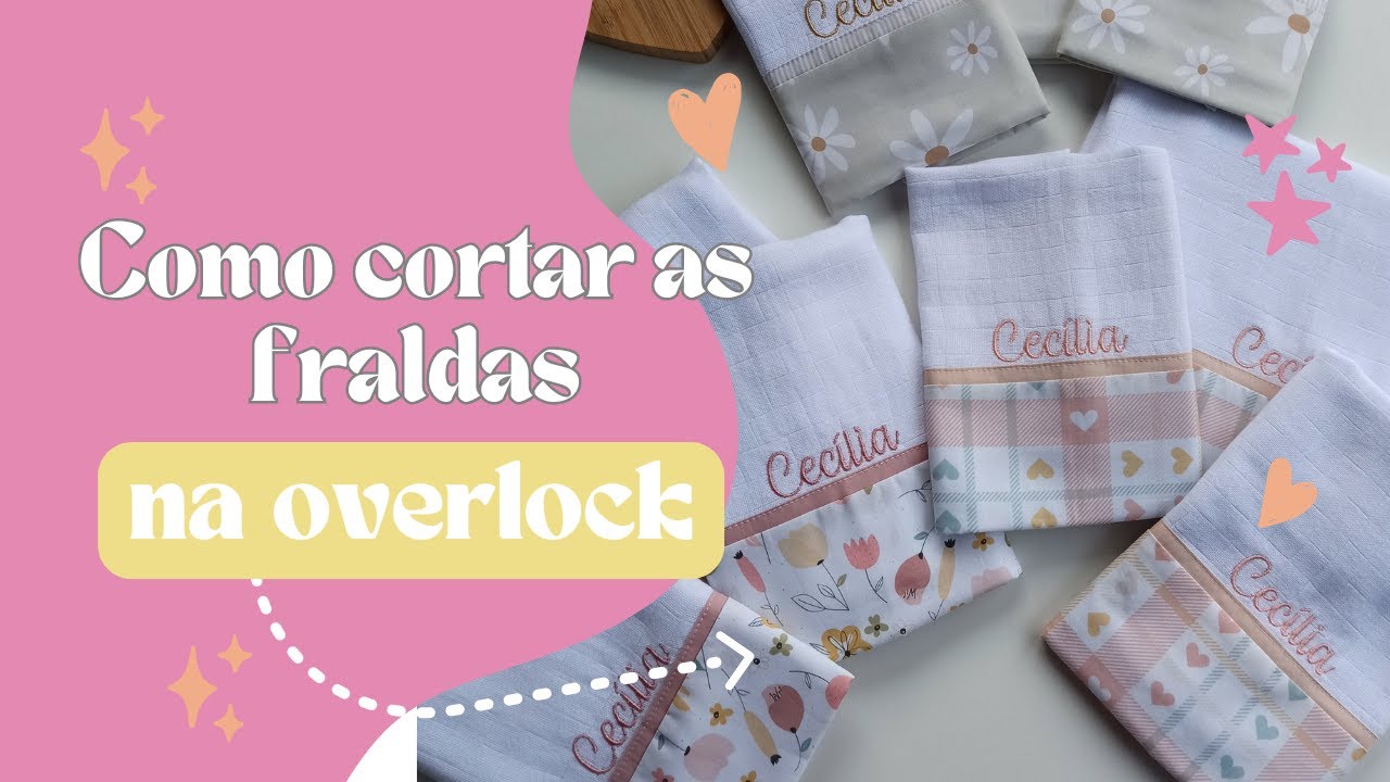 Cortando fraldas na overlock