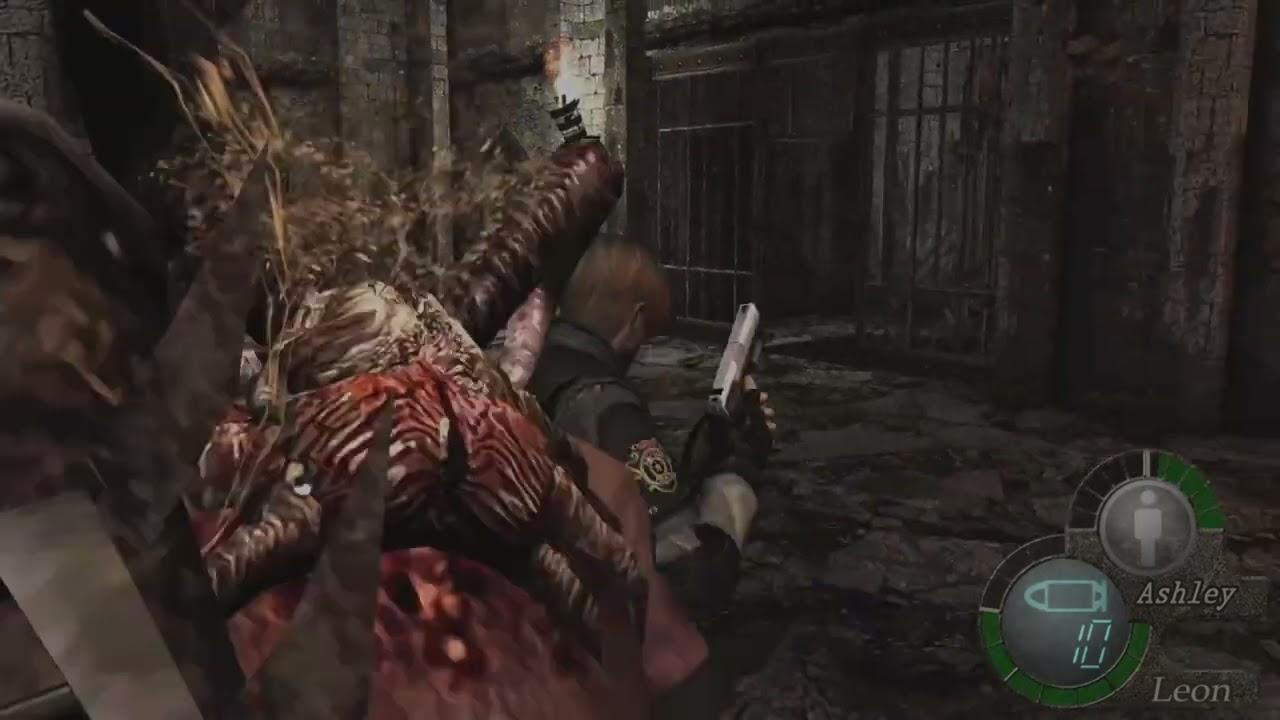 Resident Evil4 professional difficulty knife+handgun only challenge Garrador boss fight #4