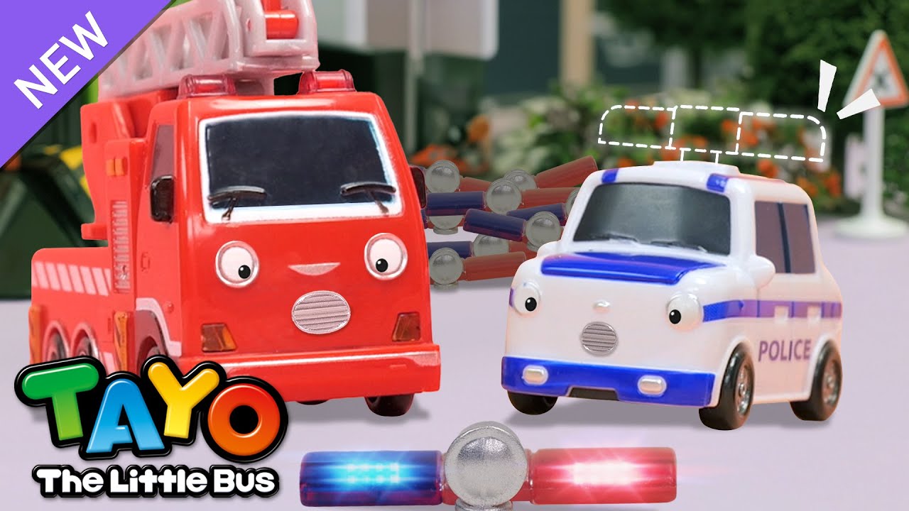 Sirine Mobil Polisi Hilang! | Lagu Mainan untuk Anak | Lagu Tim Penyelamat | Tayo Bus Kecil