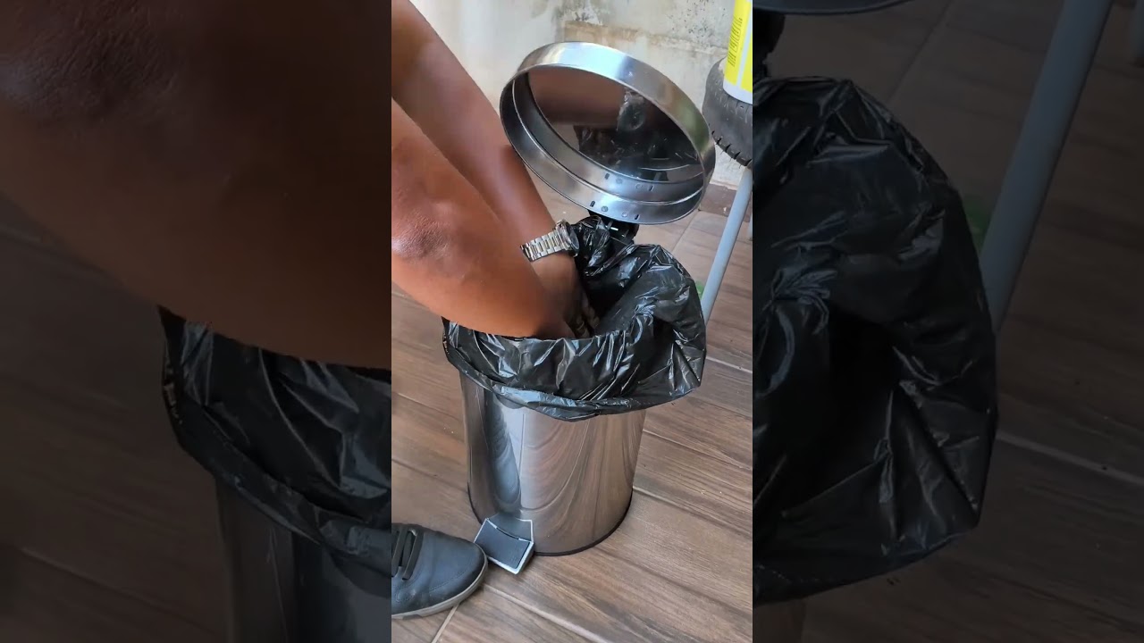jeito certo de colocar saco plástico no lixo