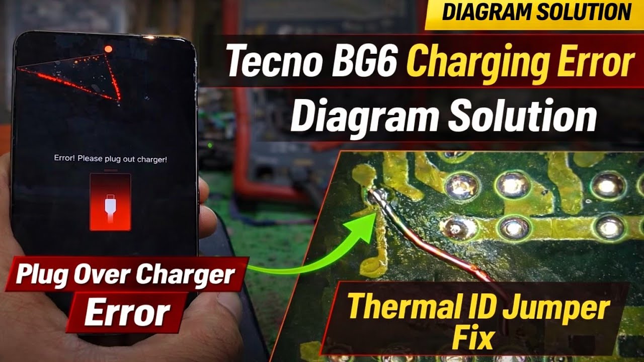 Tecno Spark Go 2024 (BG6) Plug Over Charger Error Fix | Thermal ID Jumper Diagram #repair 