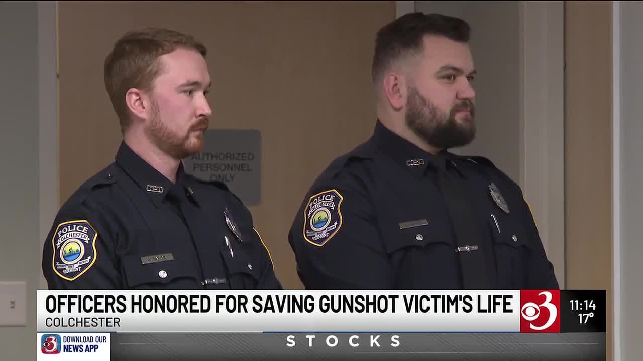 Colchester officers honored for saving shooting victim’s life