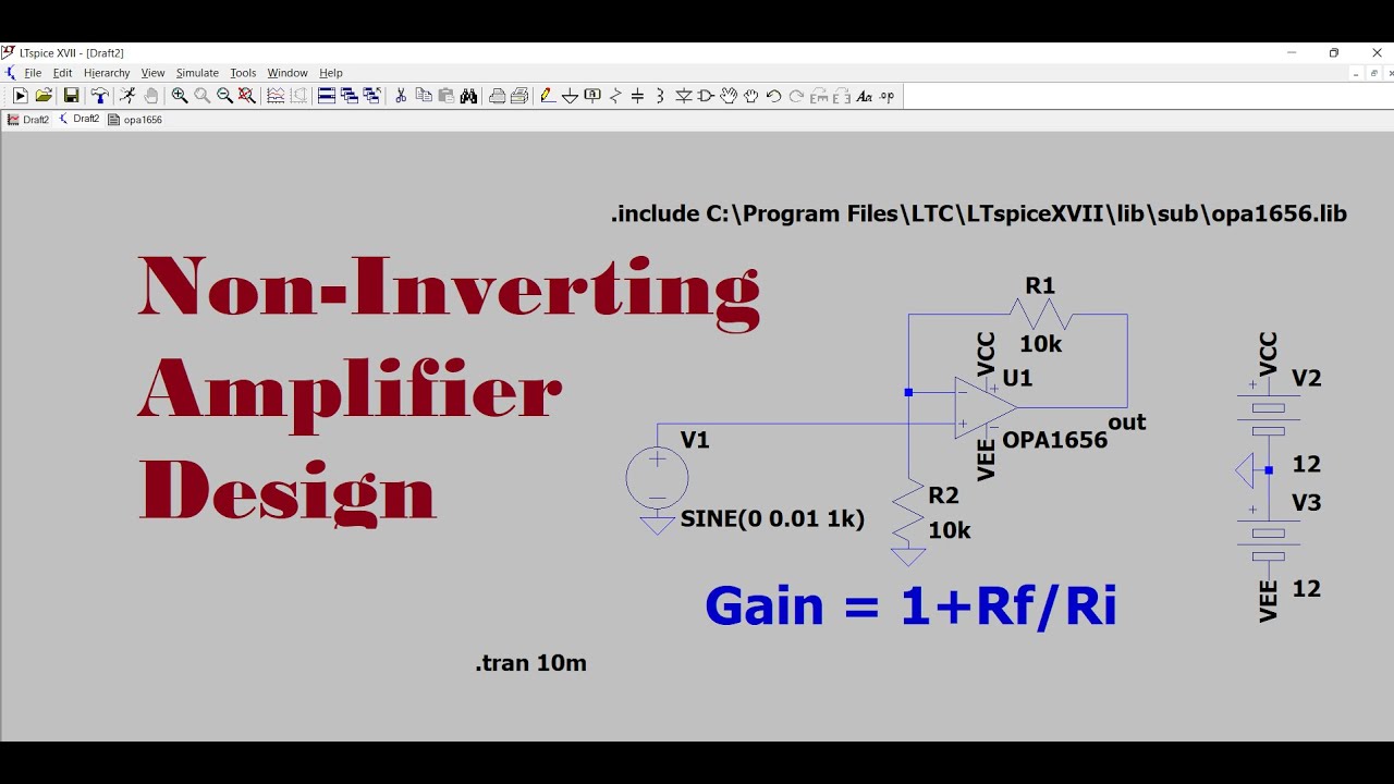 How to Design Non Inverting OPAMP Amplifier #opamp #amplifier #simulation