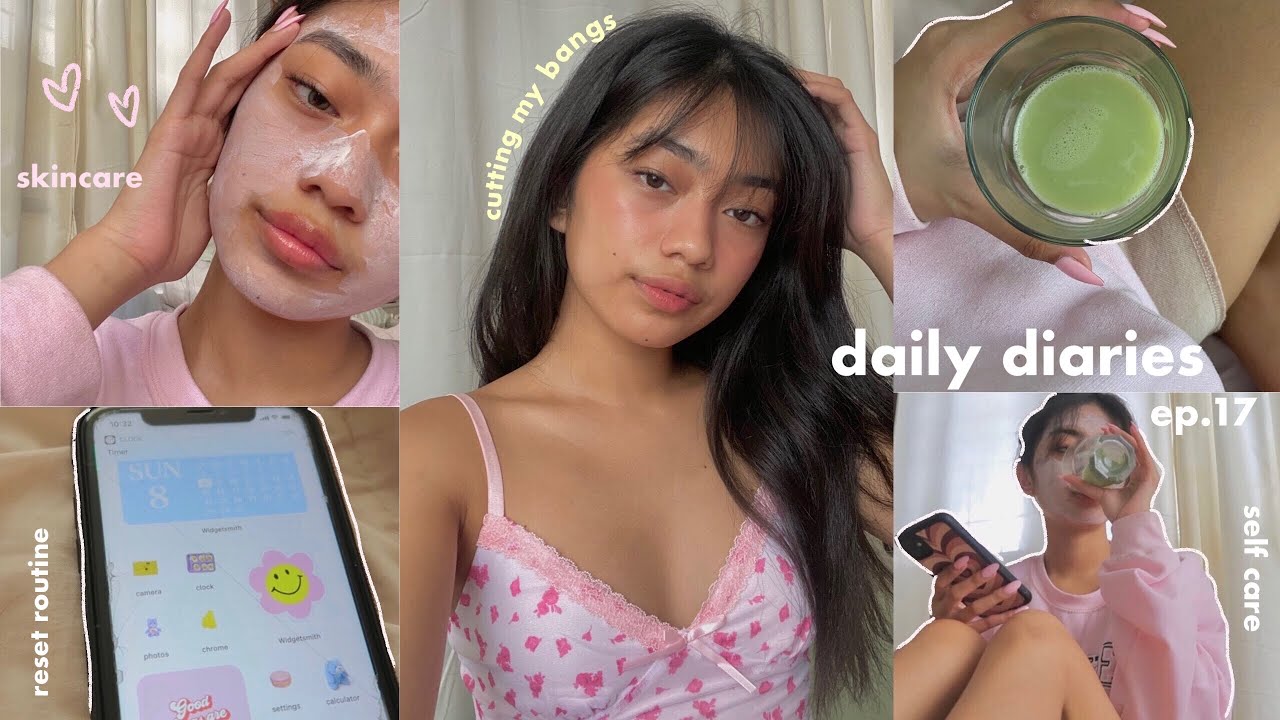 daily diaries ep.17 | self care, cutting my bangs, korean skincare ft. PinkByPureBeauty 🍵🌷