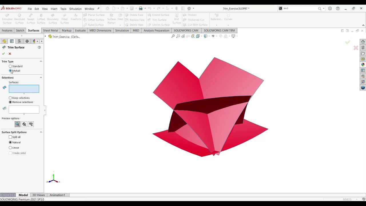 SOLIDWORKS TRIM SURFACE Advantages