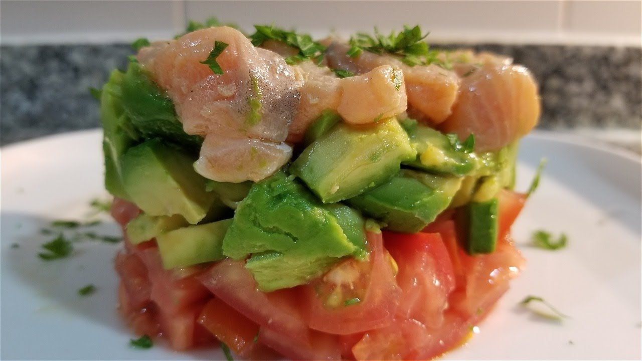 👩🏿‍🍳 Tartar de Salmón Aguacate y Tomate. RECETA FÁCIL Y DELICIOSA✅